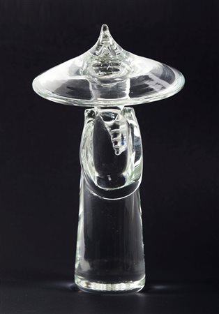 Fulvio Bianconi (Ponte di Brenta, 27/08/1915 - Milano, 14/05/1996) 
Statuetta Uomo Cinese XX sec
Vetro Cm 27x15,5