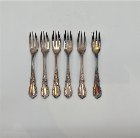  Lotto Composto da 6 forchettine in Argento 800  