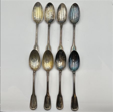  Lotto Composto da 8 Cucchiai in Argento 800