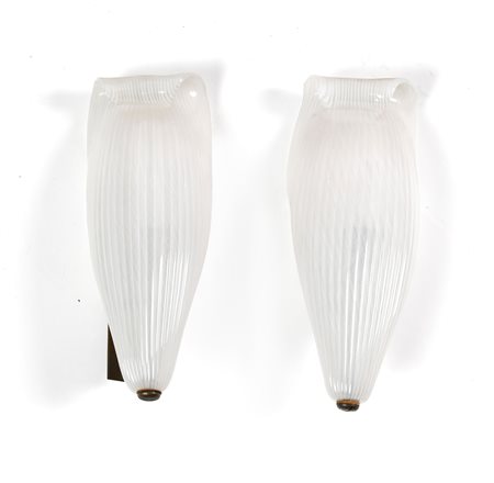 Venini  
Coppia di applique modello “5825” Anni ‘50
 Cm 35x15x12