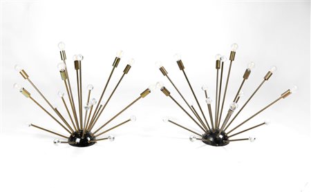 Stilnovo  
Applique in metallo modello “Sputnik” Anni ‘60
 Cm 60x96 Ø