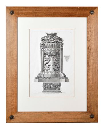 Francesco Piranesi (Roma, 1758 - Parigi, 1810) 
"Nel museo del Cavalier Piranesi in Roma" 
  Cm lastra: 40x24,5