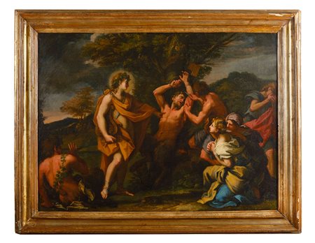 Filippo  Lauri (attribuito a) (Roma , 25/08/1623 - Roma, 12/12/1694) 
"Apollo e Marsia" XVII secolo
Olio su tela Cm 74x97,5