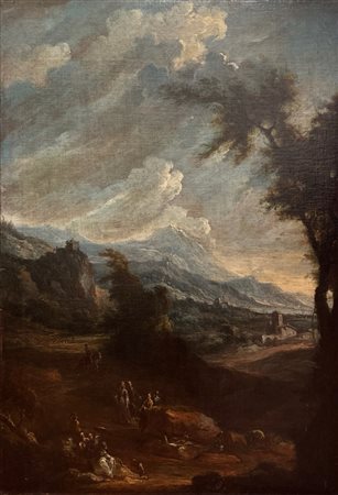  
"Paesaggio con figure" 
Olio su tela Cm 125x93,5