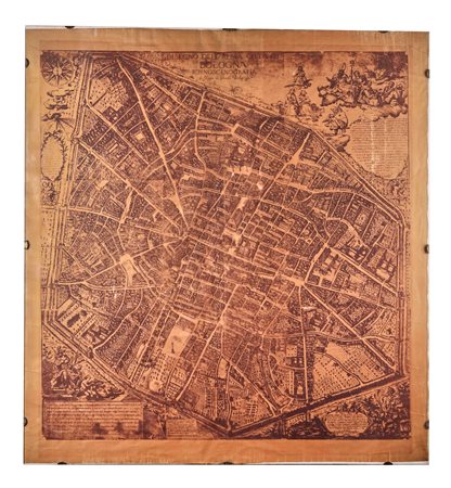 Filippo De Gnudi (Bologna, XVII Sec - ) 
Disegno dell'Alma Città di Bologna 1707
Ichnoscenografia Cm 116x108,5