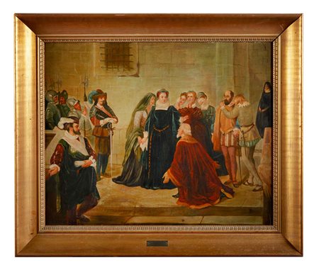 Mosè di Giuseppe Bianchi (Mairago 1836 - Mairago 1892) “Andata al patibolo di Maria Stuarda” Olio su tela Cm 53x67