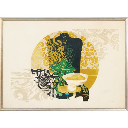 MARIO BARDI, Senza titolo, Litografia a colori