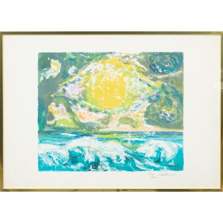 CARLO LEVI, Orizzonte, Litografia a colori