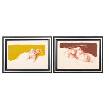 PAPUZZA, Nudo femminile, Due tecniche miste su carta