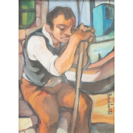 BRUNETTO BRACCIANTE, Olio su masonite