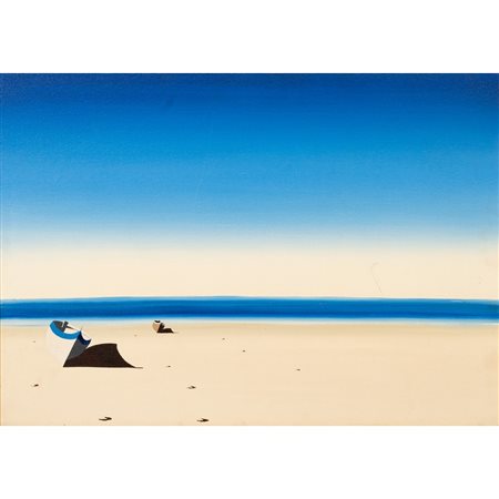 RENATO MOLE', Paesaggio marino, Olio su tela