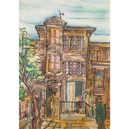 ANNA CATTANEO, Vecchio quartiere, Olio su tela