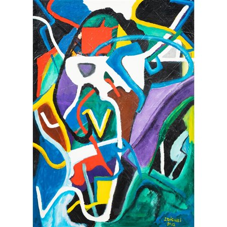 DOMENICO VIGNALI, Figura astratta, Olio su tela
