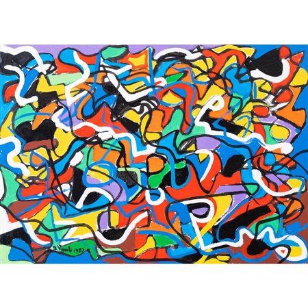 DOMENICO VIGNALI, Figura astratta, Olio su tela