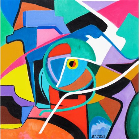 DOMENICO VIGNALI, Figura astratta, Olio su tela