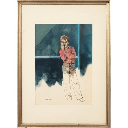 SAVERIO RAO, Figura maschile, Tecnica mista su carta