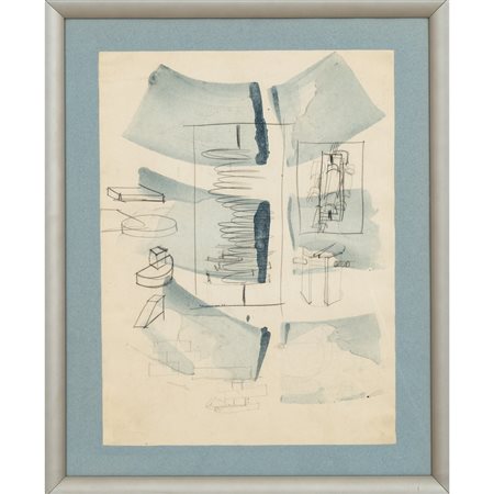 PAOLO SCHIAVOCAMPO, Schizzi, Tecnica mista su carta