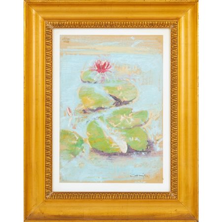 GIANCARLO CAZZANIGA, Ninfea, Tempera su carta