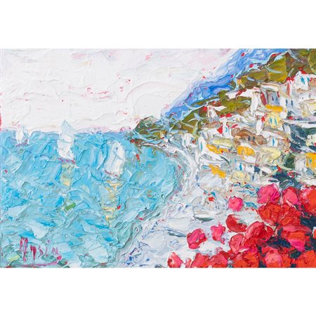 ROBERTO MASIA, Positano, Olio su tela