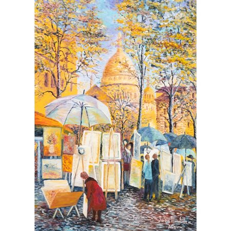 LUIGIA MESOLELLA, Montmartre, Parigi, Olio su tela