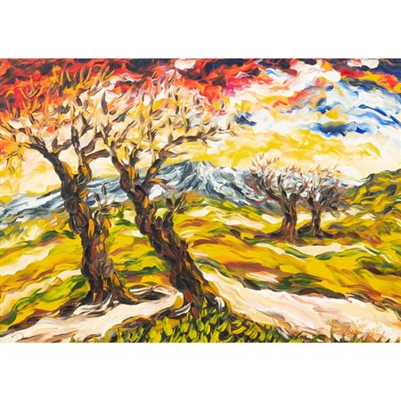 MIMMA ALESSANDRA, Grandi alberi, Olio su tela