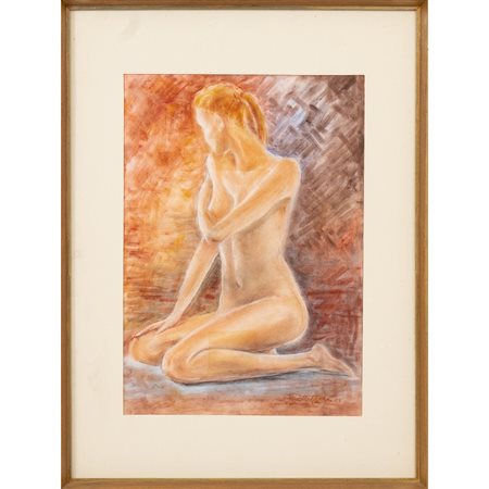 RICCARDO BATTIGELLI, Nudo, sentirsi, Pastello su carta