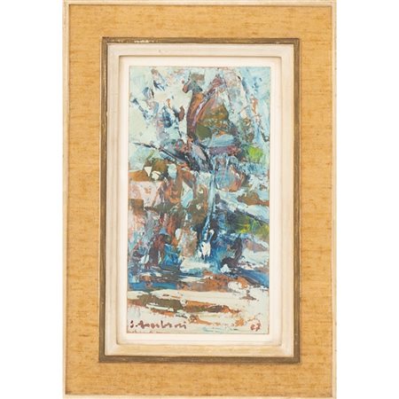 ELMO AMBROSI, Senza titolo, Olio su cartoncino