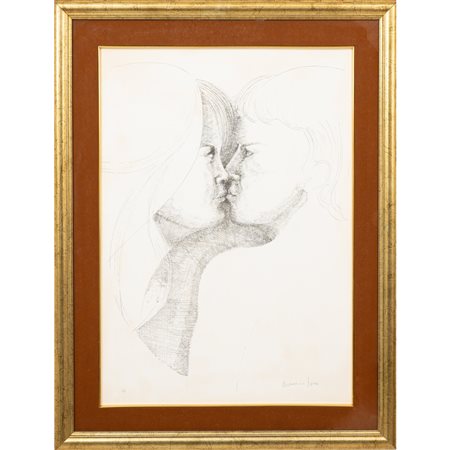 DOMENICO ZORA, Il bacio, Litografia