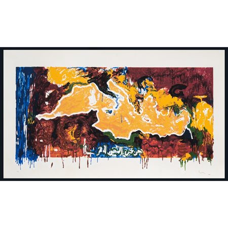 MARIO SCHIFANO, Senza titolo, Serigrafia materica a colori