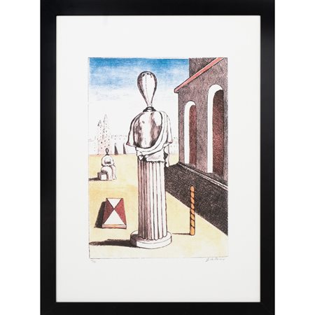 GIORGIO DE CHIRICO, La musa, Litografia a colori