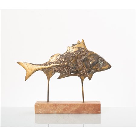 EDOARDO BELLOMO, Pesce, Scultura in bronzo