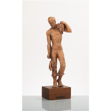 EDOARDO BELLOMO, Pescatore, Scultura in terracotta