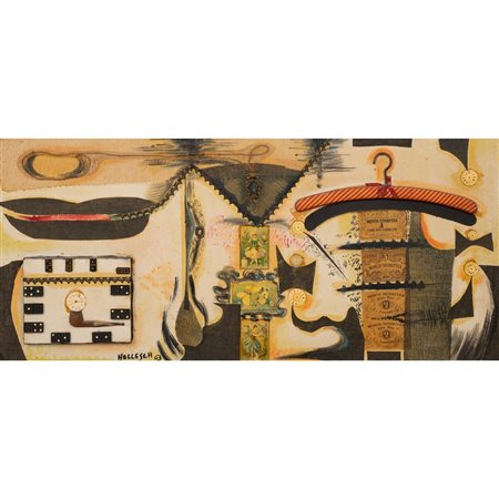 CARLO HOLLESCH, Olio e applicazioni su tela