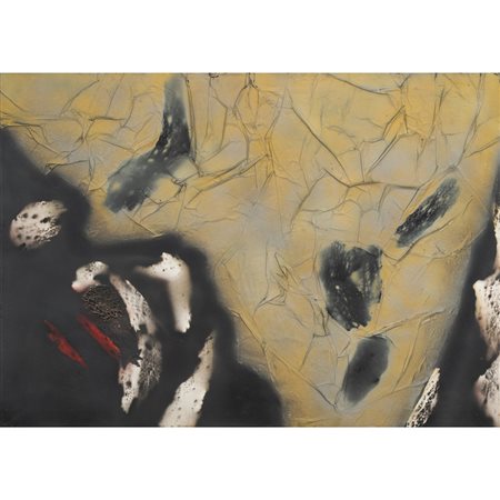 PUPINO SAMONÀ, Senza titolo, Olio e carta su tela