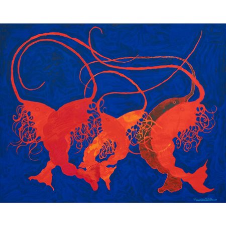 MAURILIO CATALANO, Aragoste, Olio su tela