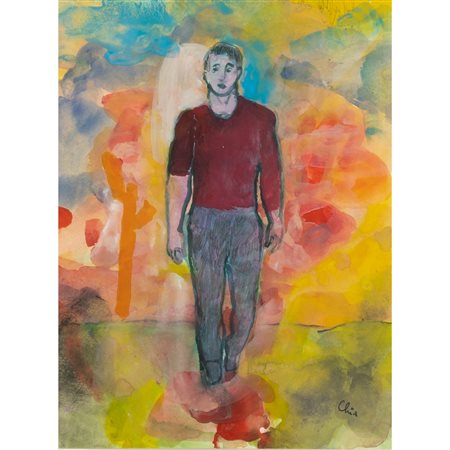 SANDRO CHIA, Acquarello su carta