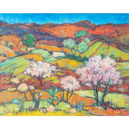 GIAMBECCHINA, Peschi fioriti, Olio su tela