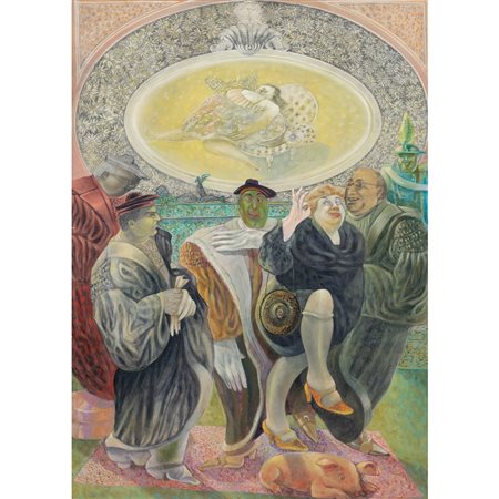 MOMÒ CALASCIBETTA, Magistrati, Olio su masonite