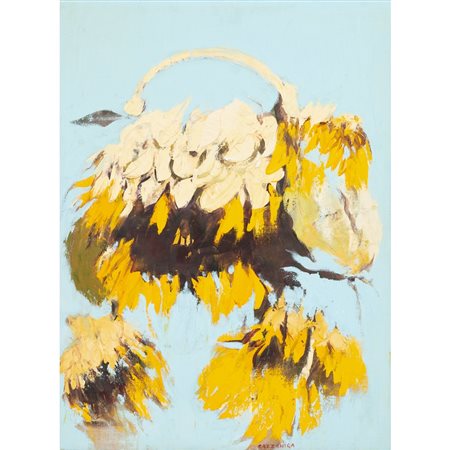 GIANCARLO CAZZANIGA, Girasoli, Olio su tela