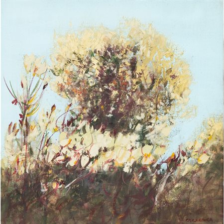 GIANCARLO CAZZANIGA, Corbezzoli al Conero, Olio su tela