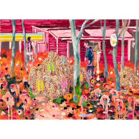 WILLIAM MARC ZANGHI, Wild garden, Olio su tela