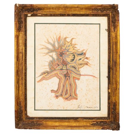 CORRADO CAGLI, Taormina, Tecnica mista su carta