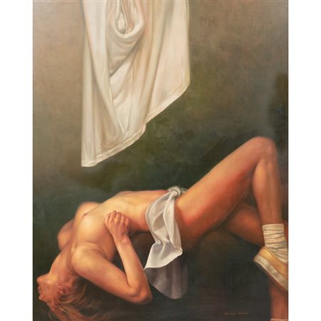 GIOVANNI PARLATO, Nudo femminile, Olio su faesite