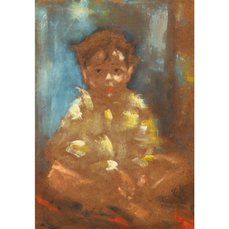 LORENZO ALBINO, Bambino, Olio su masonite