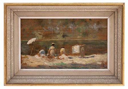 Adolfo Dal Besio - "Lavandaie al fiume"