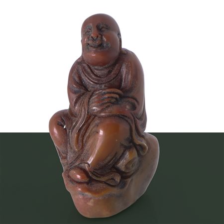 Sigillo a forma di Guanyin in steatite, Ming/Qing