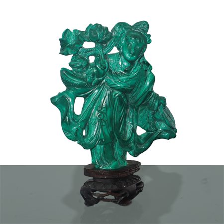 Guanyin in malachite