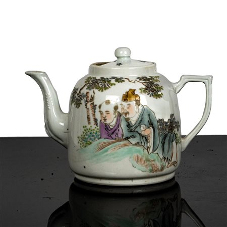 Teiera Qian Jian Chai dipinta con figure, Repubblica , periodo 20° secolo