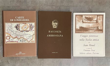 EDIZIONI D'ARTE (CARTE DI LOMBARDIA, RACCOLTA AMBROSIANA E SICILIA ANTICA) - Lotto unico di 3 edizioni d'arte
