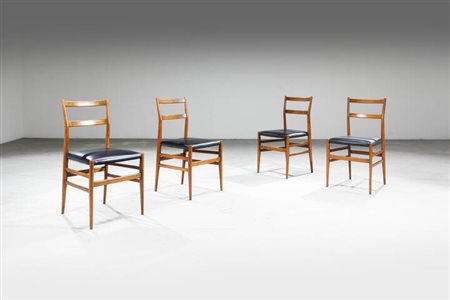GIO PONTI<BR>Milano 1891 - 1979<BR>Quattro sedie mod. Leggera